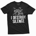 thumbnail image 1 of Drummer T-Shirt I Destroy Silence Drum Drumming Music Tee Musical Band T Shirt, 1 of 5