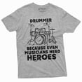 thumbnail image 1 of Drummer T-shirt funny gift drumming music musician band tee shirt Gift for him Men's funny shirt (3X-Large Grey), 1 of 7