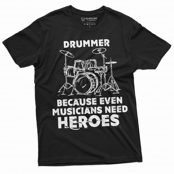 Drummer T-shirt funny gift drumming music musician band tee shirt Gift for him Men's funny shirt