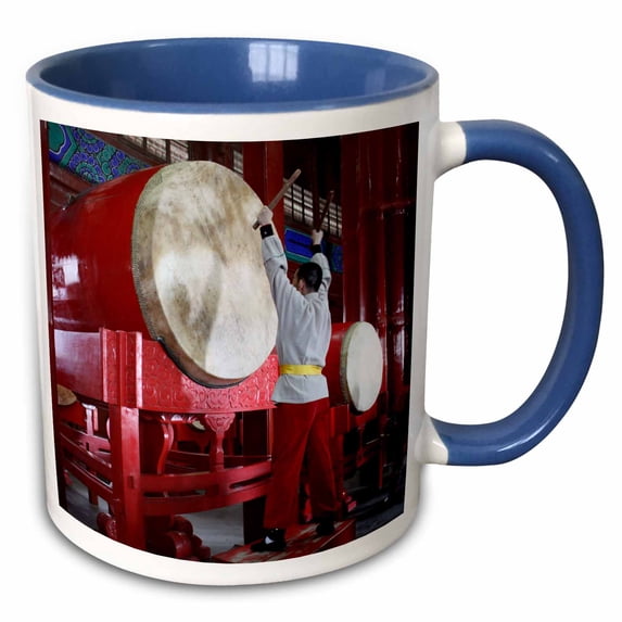 Drumming Ceremony in Hutongs, Beijing, China Photo by Rhonda Albom 15oz Two-Tone Blue Mug mug-164760-11