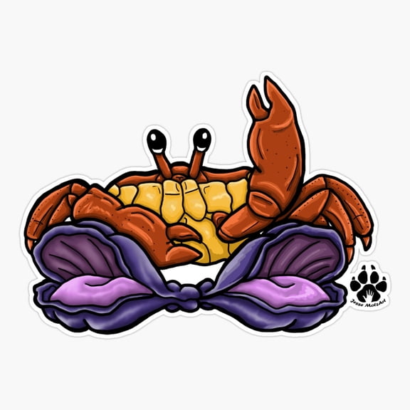 Drumming Crab Sticker