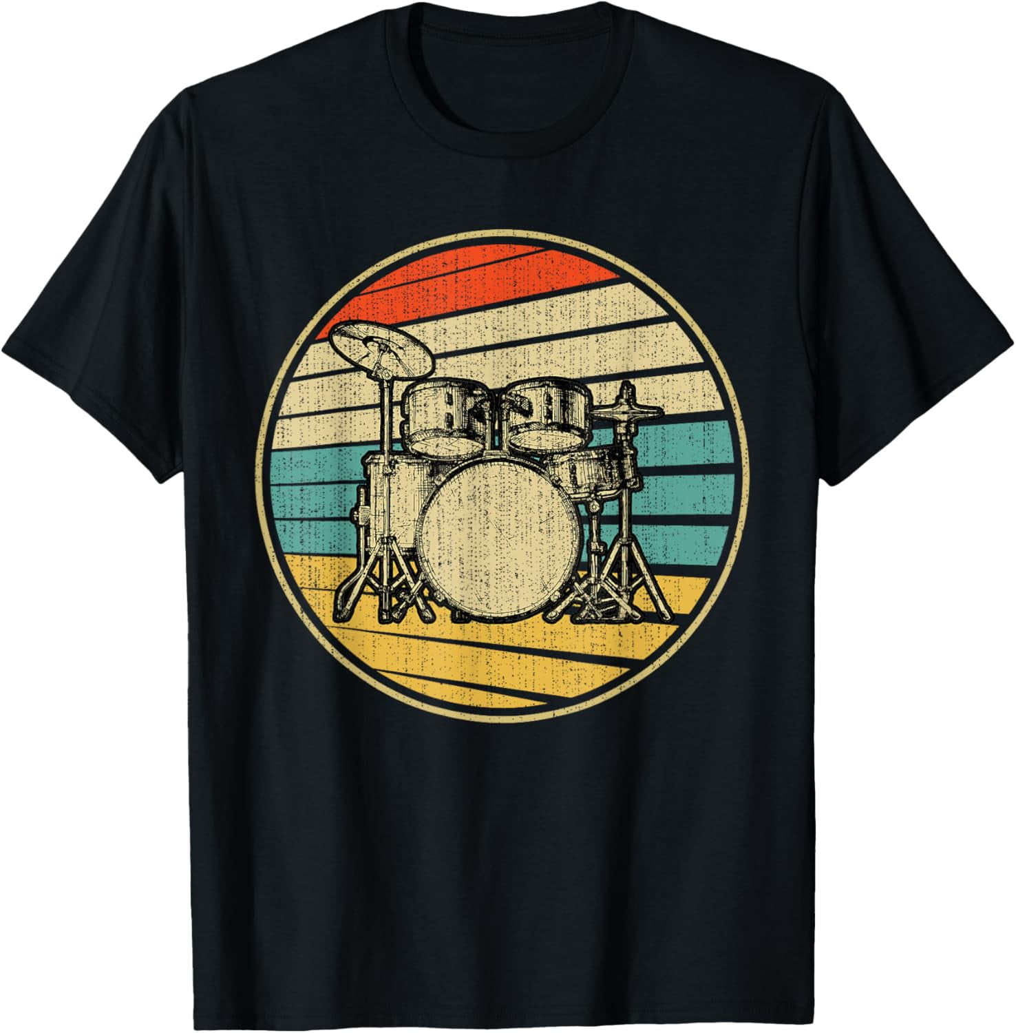 Drums Drummer Band Drumset Retro Vintage Drum Set 70s 80s TShirt
