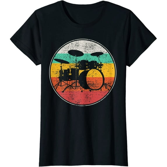 Drums Drummer Band Drumset Retro Vintage T-Shirt