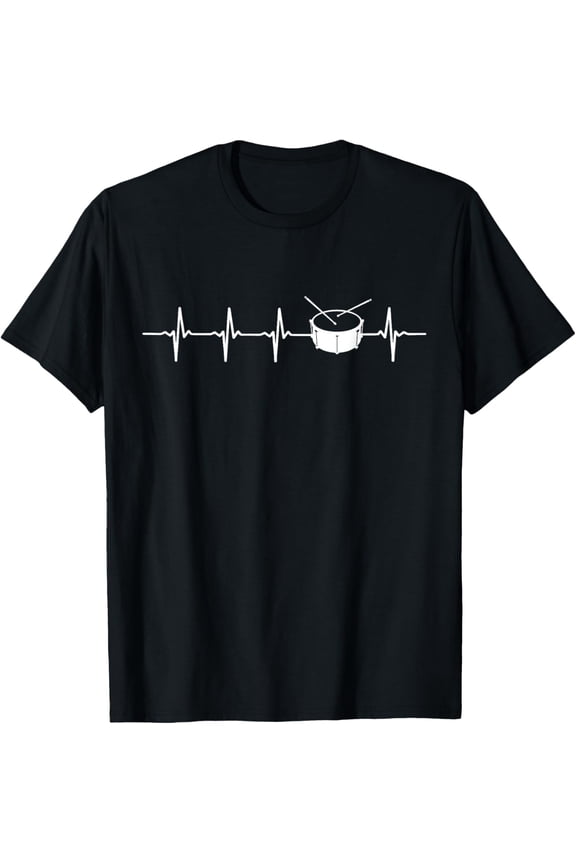 Drums Heartbeat Pulse Marching Band Drumline Snare T-Shirt