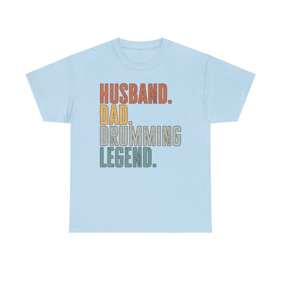 Drums Husband Dad Fathers Day Rock And Roll Shirt Gift Tshirt Tee Crew Neck