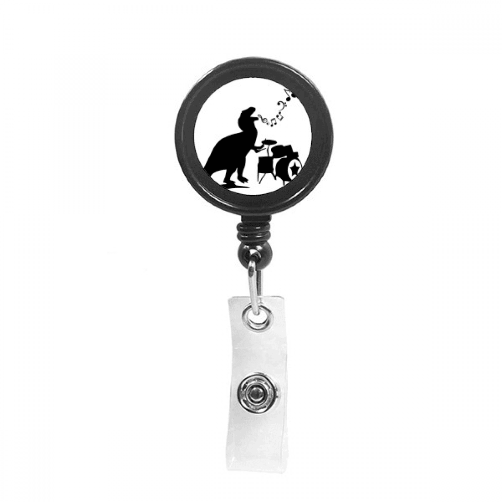 Drums Singing Music Beating Retractable Keychain Badge Holder ID Badge