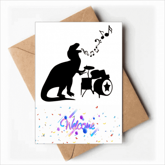 Drums Singing Music Beating Welcome Back Greeting Cards Envelopes Blank