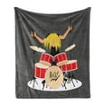 thumbnail image 1 of Drums Soft Flannel Fleece Throw Blanket, Cool Calligraphic Layout of a Young Boy Rock and Roll Performance, Cozy Plush for Indoor and Outdoor Use, 50" x 60", Dark Taupe Multicolor, by Ambesonne, 1 of 6