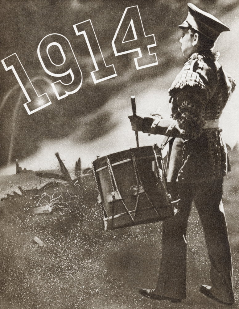 The Drums Of War Introduction To The Year 1914 From The Story Of 25 Eventful Years In Pictures Published 1935 Canvas Art - Ken Welsh Design Pics (26 x 34)