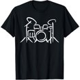 thumbnail image 1 of Drums percussion T-Shirt men and women can wear,black,white,creative gift, 1 of 4