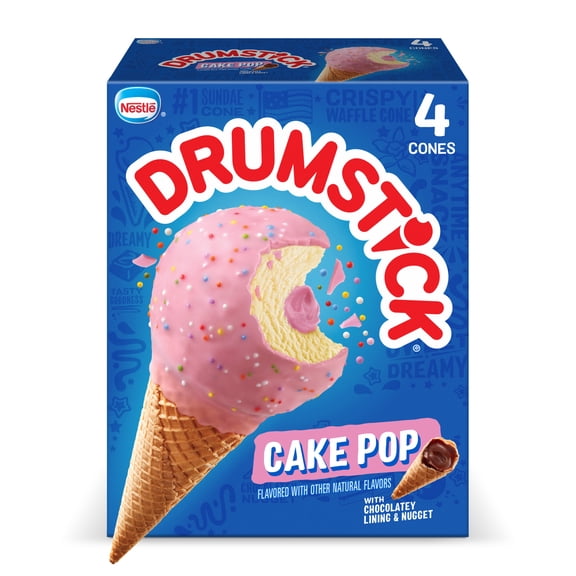 Drumstick Smooth Cake Pop Ice Cream Cones 18.4 oz, 4 Count Box