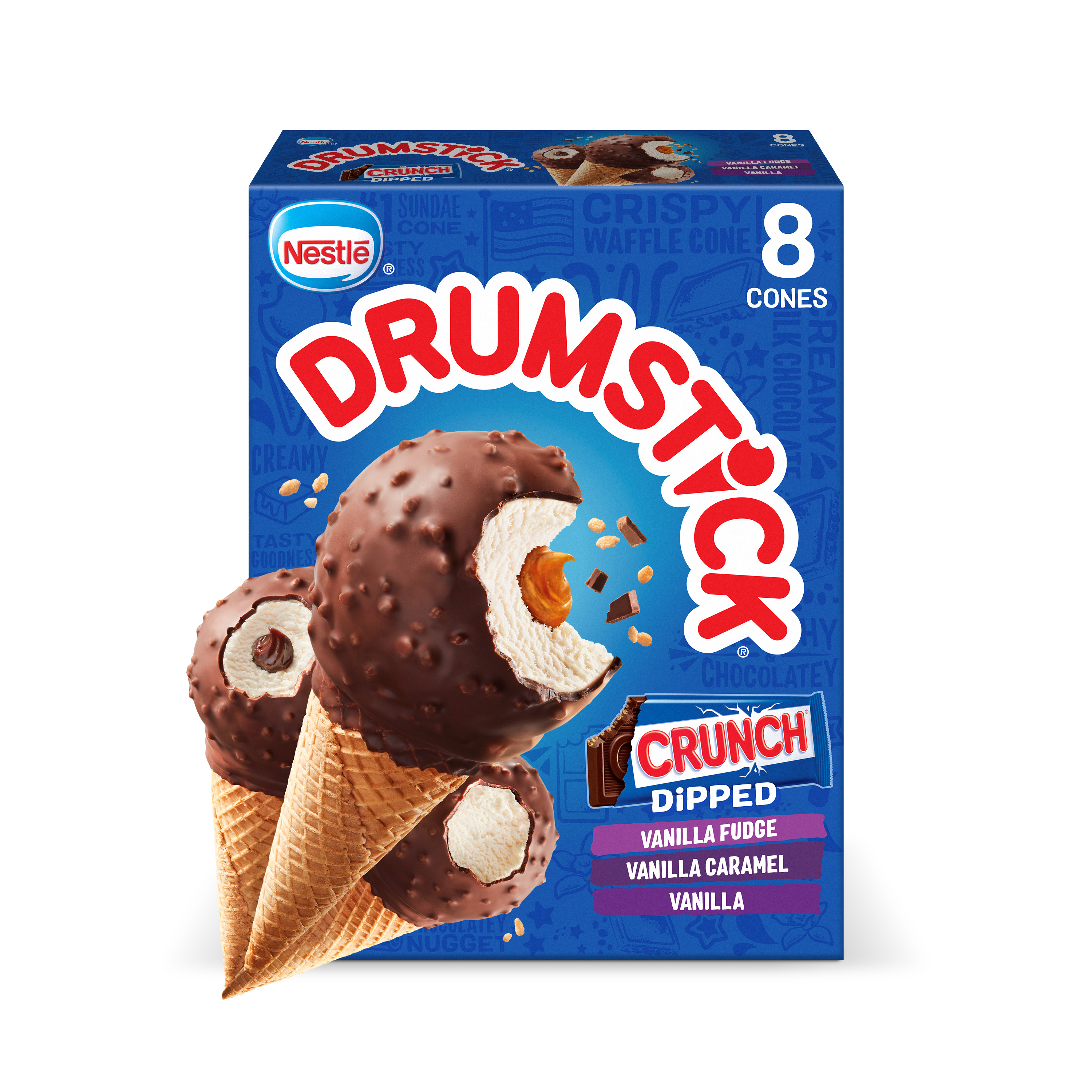 Drumstick Cookie Dipped Ice Cream Cones Variety Pack, 8 Ct