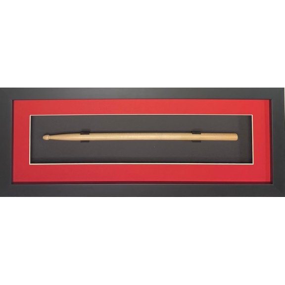 Drumstick Frame Set Black Frame with Matting and Easy Mount (Red White Trim)