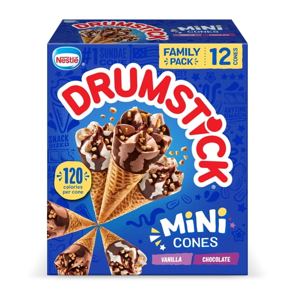 Drumstick Vanilla and Chocolate Mini Sundae Cones, 12 Count