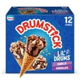 thumbnail image 1 of Drumstick Lil' Drums Vanilla or Chocolate Sundae Cones, Kosher, 12 Count, 1 of 15
