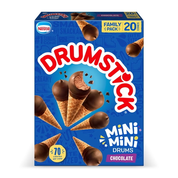 Drumstick Mini Mini Drums Chocolate Sundae Cones, 20 Count