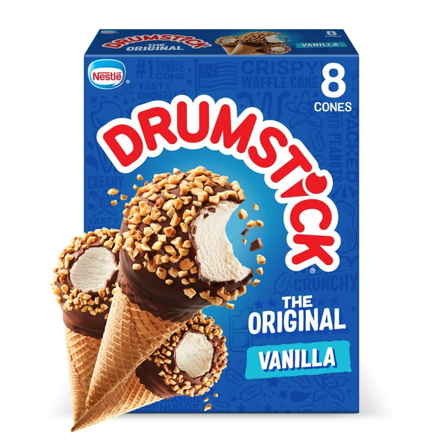 Drumstick Original Vanilla Sundae Ice Cream Sundae Cones Dessert, No