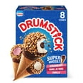 thumbnail image 1 of Drumstick Super Nugget Vanilla or Strawberry Sundae Cones Variety Pack, Kosher, 8 Count, 1 of 15