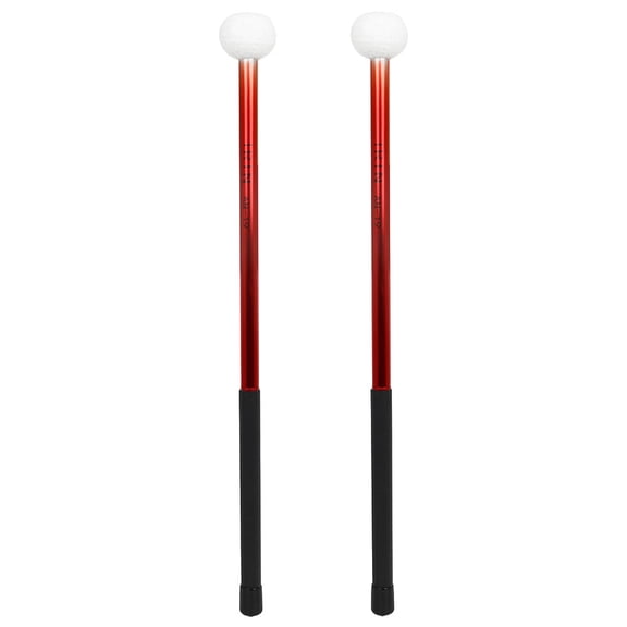 Homoyoyo Red Alloy Drumsticks with Felt Tips, for Practice and Performance, 1 Pair