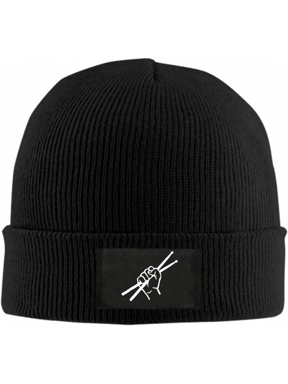 Drumsticks Drummer Beanie Hat for Women Men Winter Hat Cuffed Winter Beanie Warm Skull Cap Plain Knit Hat Cap