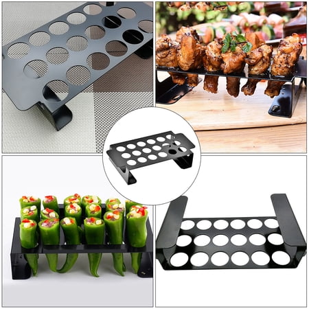 YOSADIER Stainless Steel Non-Stick Pepper Roasting Rack, Black Grill Accessory, 1-Piece Cooking Tool for Kitchen