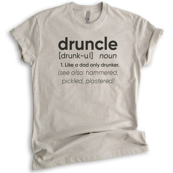Druncle Shirt, Unisex Men's Shirt, Uncle Shirt, Uncle Saying, Drunk Uncle Shirt, Light Silk Gray, Large
