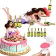 thumbnail image 1 of Drunk Doll Cake Topper Funny 21st Birthday Decoration Kit (Brunette), 1 of 11