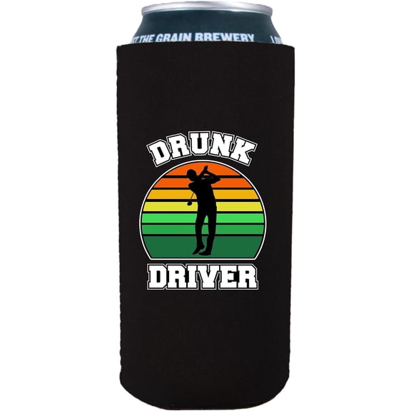 Drunk Driver Golf 16 oz. Can Coolie (Black)