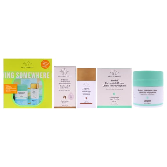 Drunk Elephant Glowing Somewhere Good Set , 2 Pc 1oz D-Bronzi Anti Pollution Sunshine Drops, 1.69oz Protini Polypeptide Cream