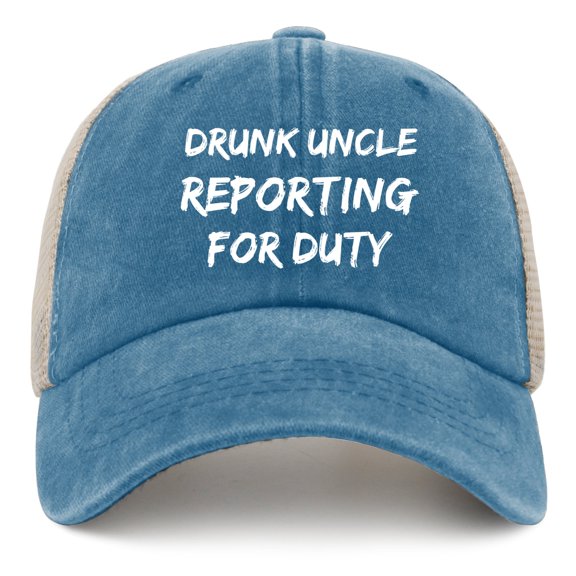 Drunk Uncle Reporting for Duty hat women funny trucker hats womens trucker hat Lake blue caps Humor unique gifts for Painters