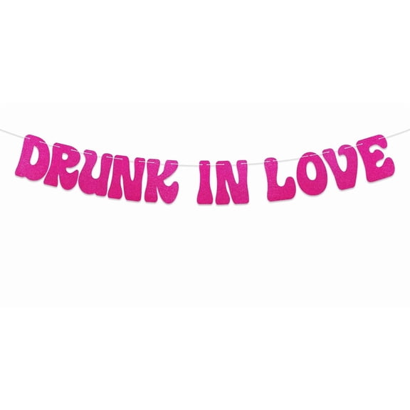Drunk in Love Bachelorette Party Banner - Bachelorette Weekend Favors, Just Drunk, Hot Pink Bachelorette Party Hen Party Decorations