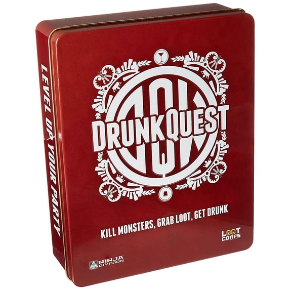 DrunkQuest Tin Drinking Fantasy-Based Party Card Board Game Multi-Player Ninja Division Publishing 430105NJD