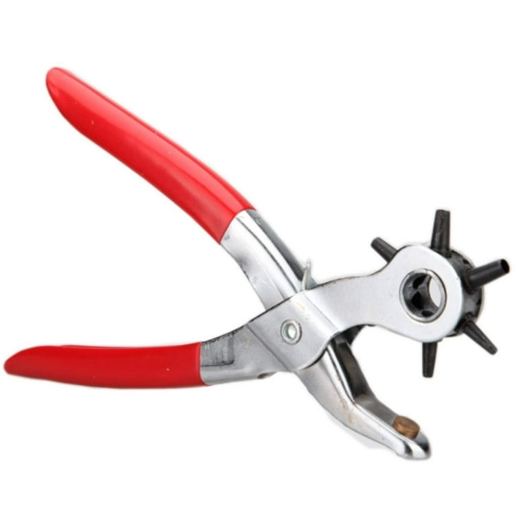 Drunna Revolving Leather Belt Hole Punch Piler With Multi Tool Manual Belts  Puncher Maker Machine, 22 X 15 X 2.5 Cm, Red & Silver 