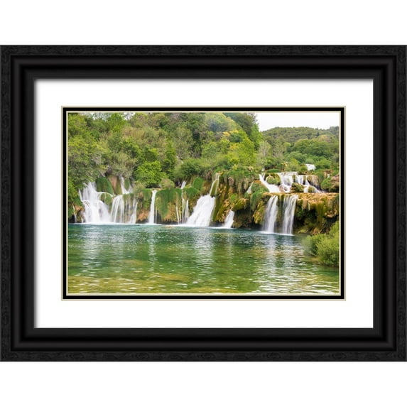 Drury, Trish 32x23 Black Ornate Wood Framed with Double Matting Museum Art Print Titled - Croatia Skradinski buk swimming area of Krka National Park