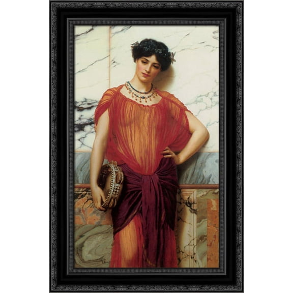 Drusilla 18x24 Black Ornate Wood Framed Canvas Art by Godward, John William