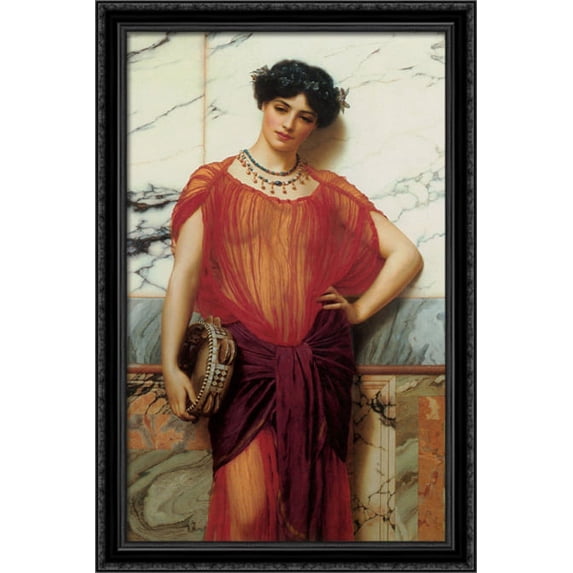Drusilla 26x40 Large Black Ornate Wood Framed Canvas Art by John William Godward