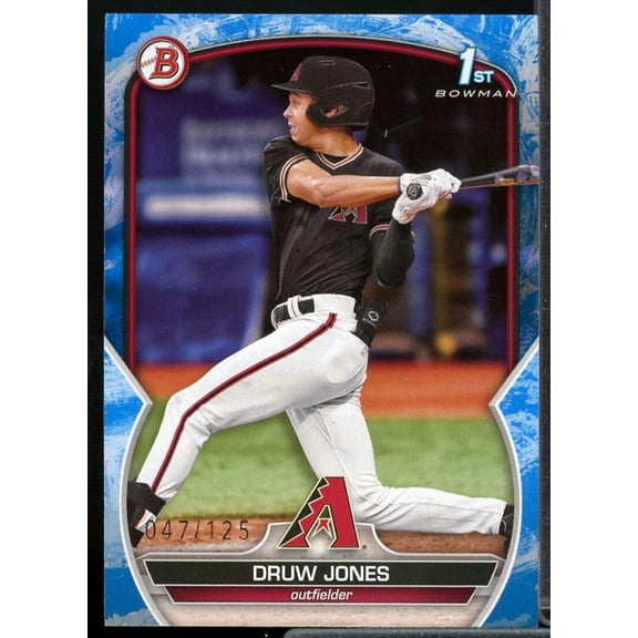 Druw Jones Rookie Card 2023 Bowman Prospects Blue Pattern #BP25
