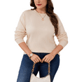 thumbnail image 1 of Drvitor Plus Size Sweaters for Women Crew Neck Basic Solid Color Lightweight Fall Sweater Pullover Tops, Sizes XL-5XL, 1 of 7