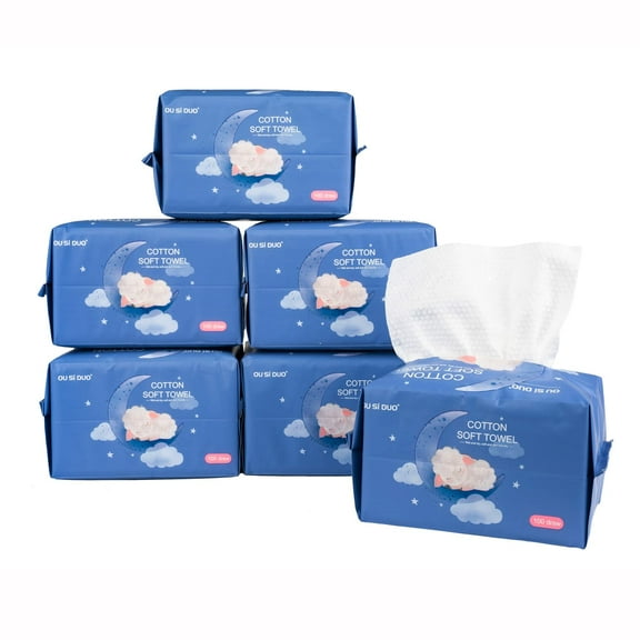 Dry Baby Wipes, Made of 100% cotton, Chemical-free Unscented, Ultra Absorbent Cotton, Wet and Dry Use Tissues for Baby Delicate Skin Clean, 600 count (pack of 6)