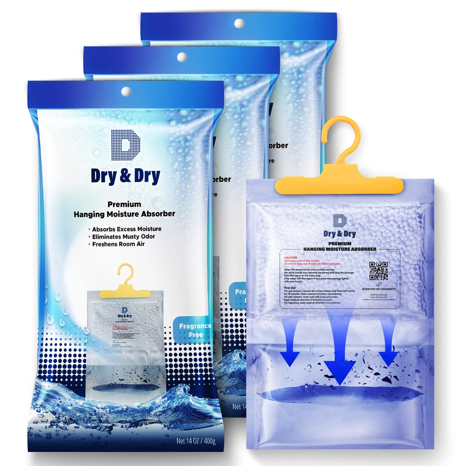 Dry & Dry 3 Packs 14 Oz/Pack] Moisture Absorbers Dehumidifiers for