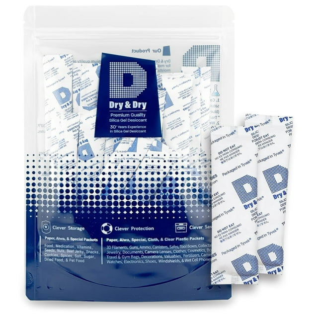 Dry & Dry 5 Gram[1000 Packets] Food & Pharmaceutical Safe Silica Gel Packs Desiccants