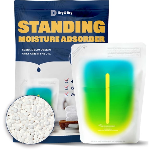 Dry & Dry [70 Packs Standing Moisture Absorbers to Control Excess Moisture for Basements, Closets, Bathrooms, Laundry Rooms - Moisture Absorbers, Standing Moisture Absorbers