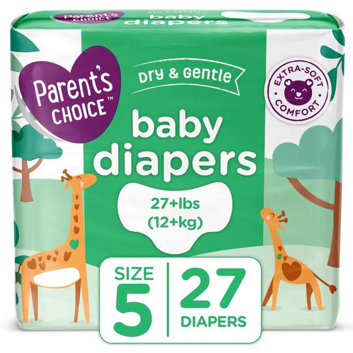 Dry And Gentle Baby Diapers, Size 5, 27 Count