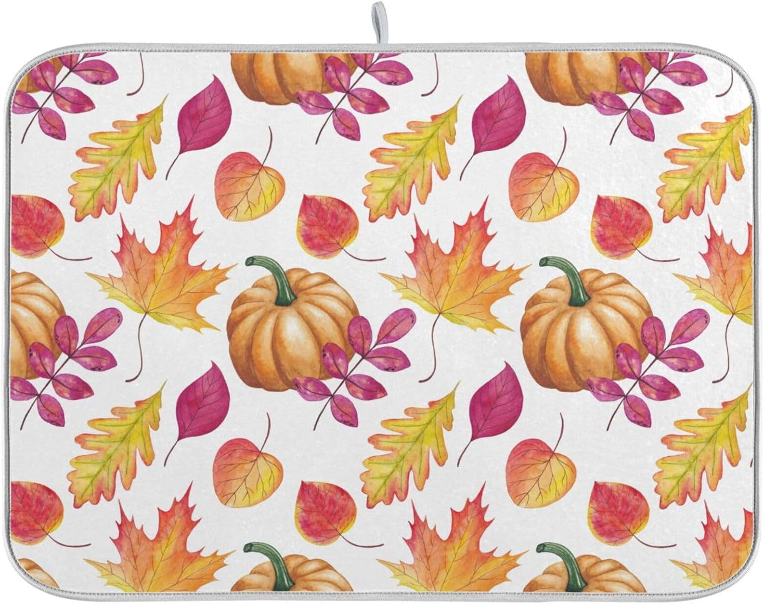 Dry Autumn Fall Leaves Dish Drying Mat Yellow Green Red Drying Pad Dish ...