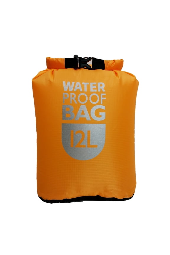 Dry Bag 12L Waterproof Roll Top Sack, Lightweight & Portable Dry Pouch for Boating, Beach, Swimming, Camping Gear Storage (Bright Orange),D,12L