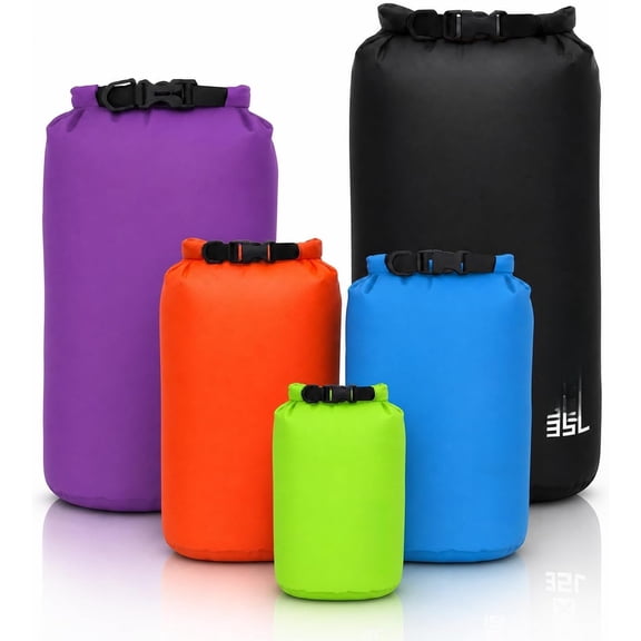 Dry Bag 3-Pack/5-Pack, Ultralight Dry Sack, Lightweight Bags Roll Top Sack Set Keeps Gear Dry for Hiking, Backpacking, Kayaking, Camping, Swimming, Boating