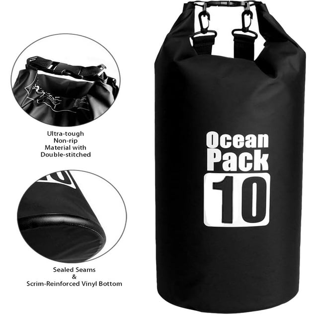 Dry Bag Waterproof Backpack, 10L Roll Top Float Lightweight Dry Bags