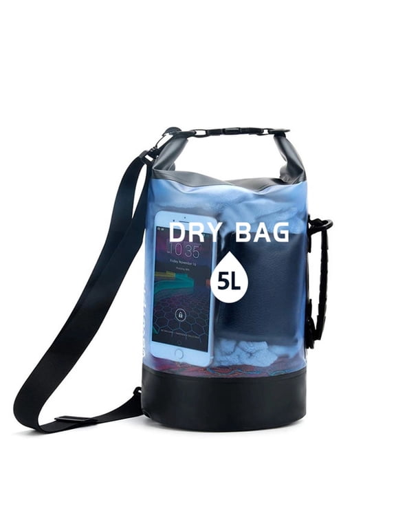 Dry Bag Waterproof for Women Men, 5L Roll Top Lightweight Dry Storage Bag Backpack for Travel Swimming Boating Kayaking Camping & Beach