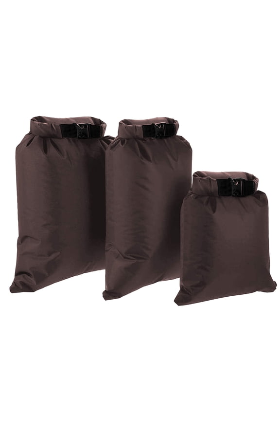Dry Bags Waterproof 12 Oz - Lightweight Roll Top lock with clip, Outdoor Dry Sacks for Kayaking Rafting Boating Camping Hiking Traveling Water Sports - Pack of 3 (Coffee)
