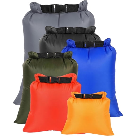 Dry Bags Waterproof Set, 6-Pack Ultralight Small Stuff Sack Water Proof Bag Sacks, Outdoor Keep Gear for Backpacking Hiking Boating Camping Travel